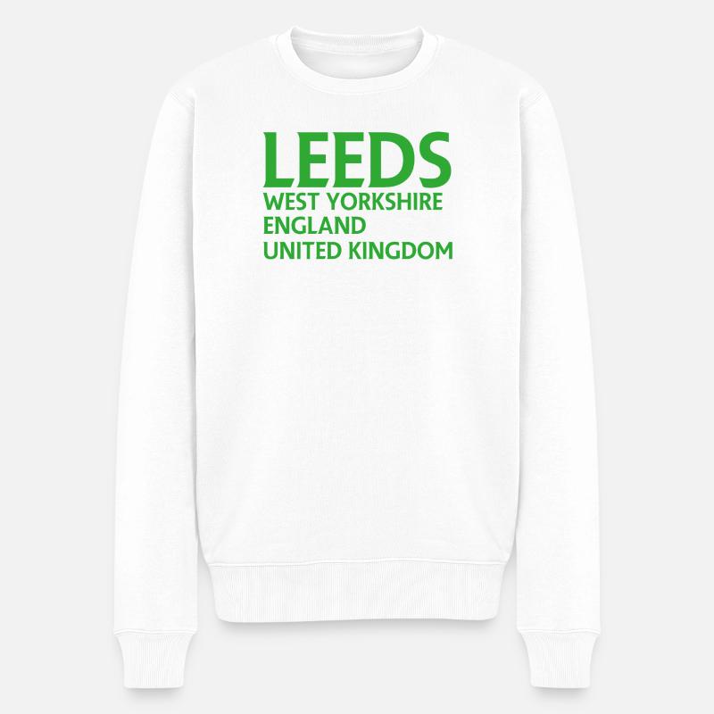 Leeds – Angleterre Conception des paroles - Pull Premium bio Homme - blanc