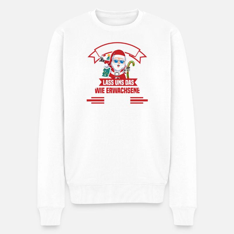 Weihnachtsmann Weihnachtszeit Unartig Weihnachts - Männer Premium Bio Pullover - Weiß