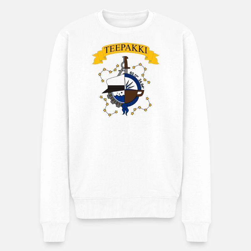 Teebeutel - Männer Premium Bio Pullover - Weiß