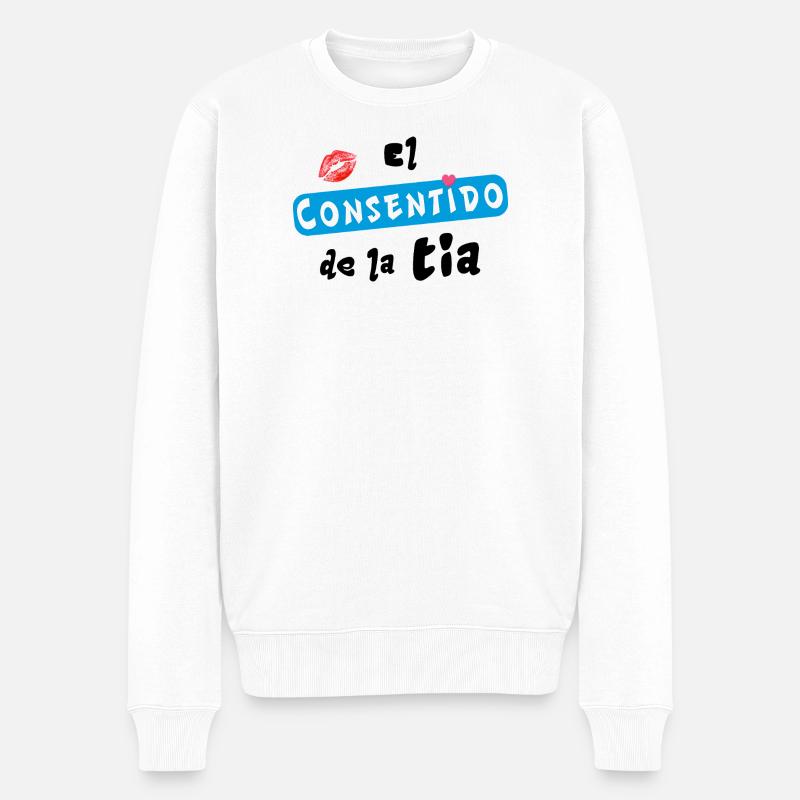 Tante wird verwöhnt - Männer Premium Bio Pullover - Weiß