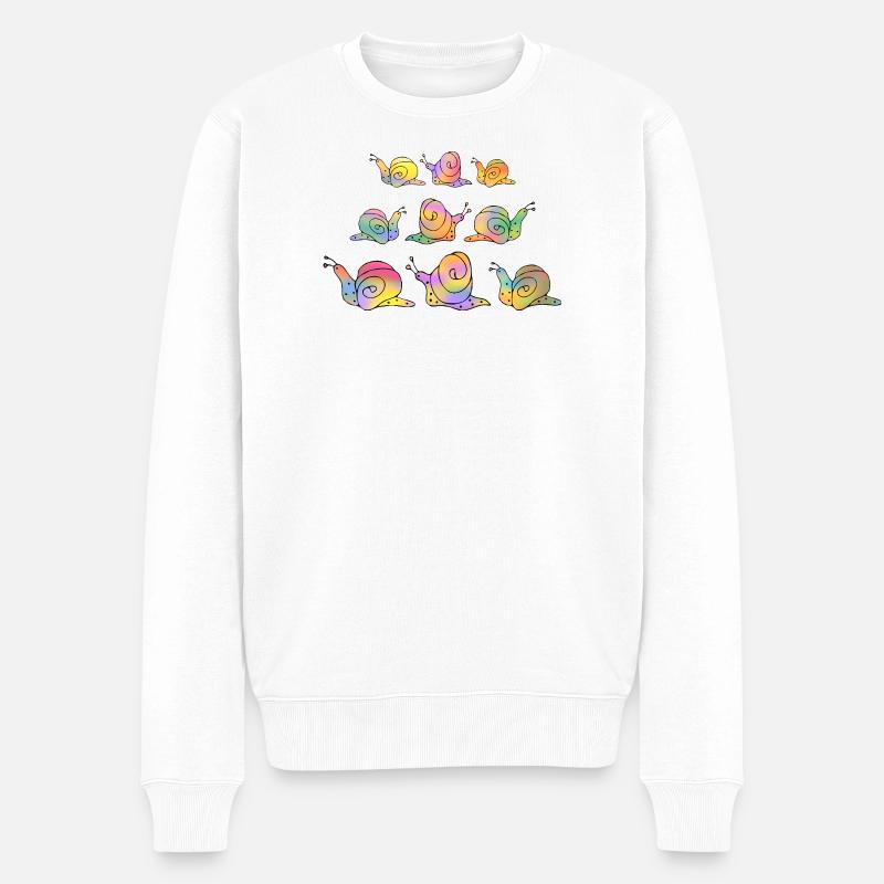 Escargots - Pull Premium bio Homme - blanc