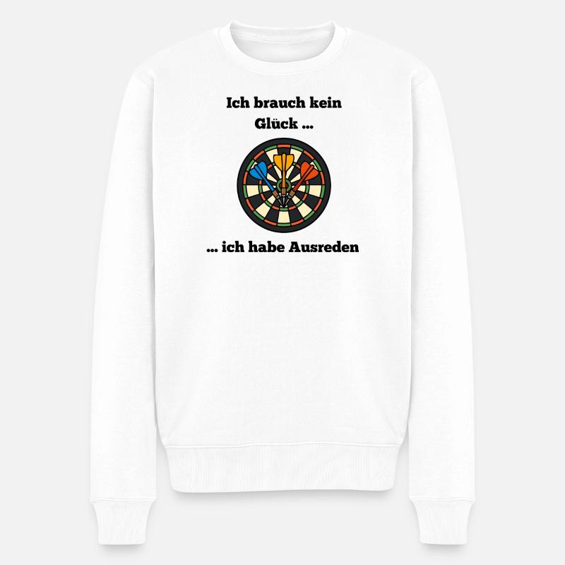 Buntes Dartboard Motiv - Männer Premium Bio Pullover - Weiß