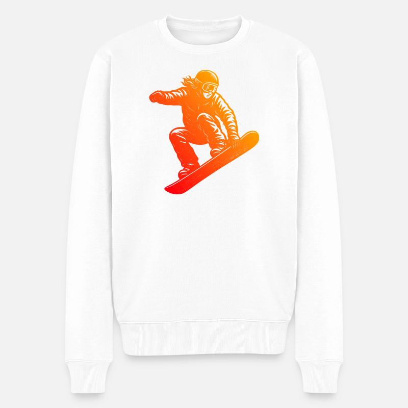 Einfach Snowboard zeitloses Design - Männer Premium Bio Pullover - Weiß