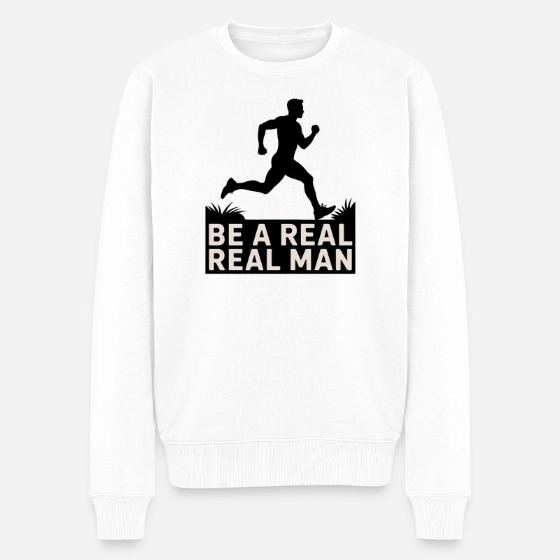 Real Man Run : Conduite audacieuse - Pull Premium bio Homme - blanc
