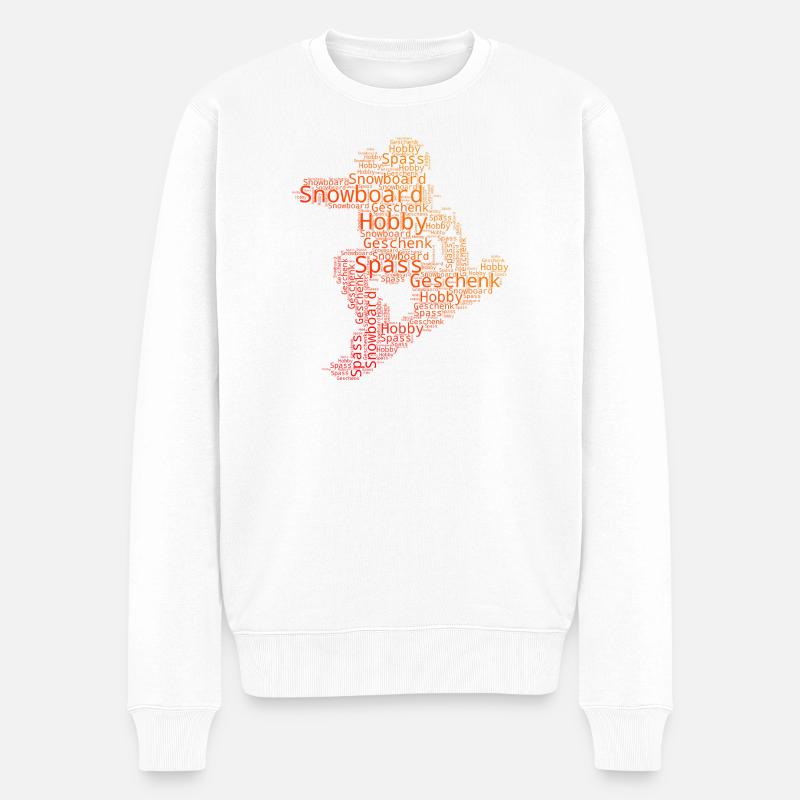 Klare Snowboard Botschaft - Männer Premium Bio Pullover - Weiß