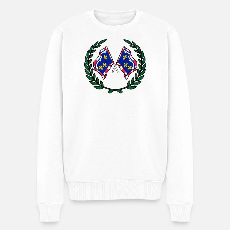 Lorbeerkranz Centre-Val de Loire - Männer Premium Bio Pullover - Weiß