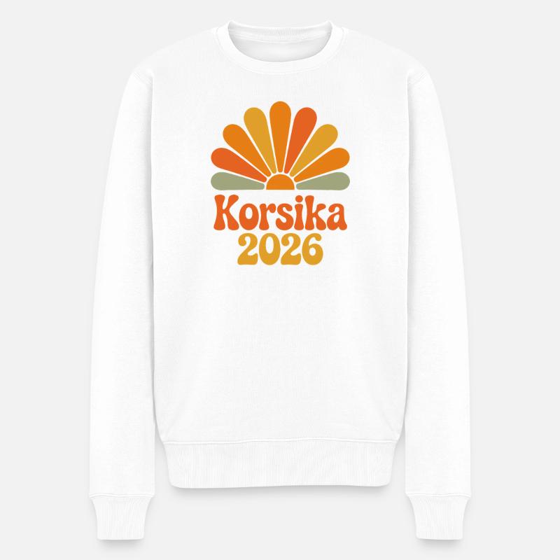 Korsika 2026 Sonnenaufgang - Männer Premium Bio Pullover - Weiß