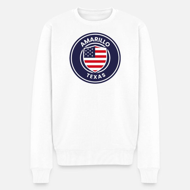 Texas-Abzeichen im amerikanischen Schild - Männer Premium Bio Pullover - Weiß