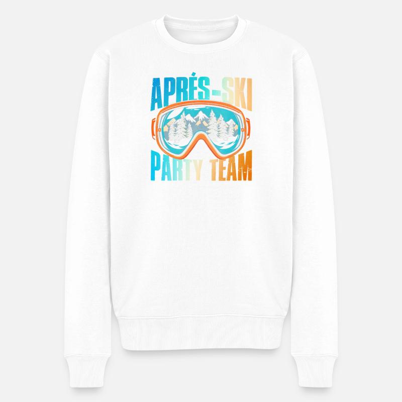 Apres Ski Party Team Bunt - Männer Premium Bio Pullover - Weiß