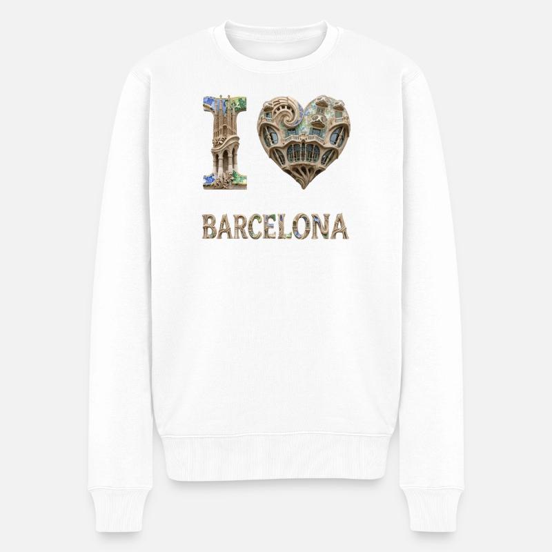 Barcelone – Architecture organique - Pull Premium bio Homme - blanc