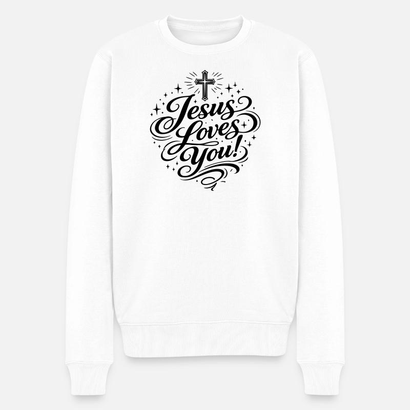 Jésus t’aime - Pull Premium bio Homme - blanc