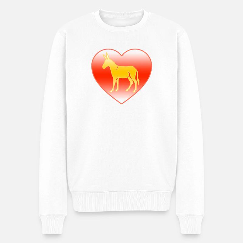 Esel - Männer Premium Bio Pullover - Weiß