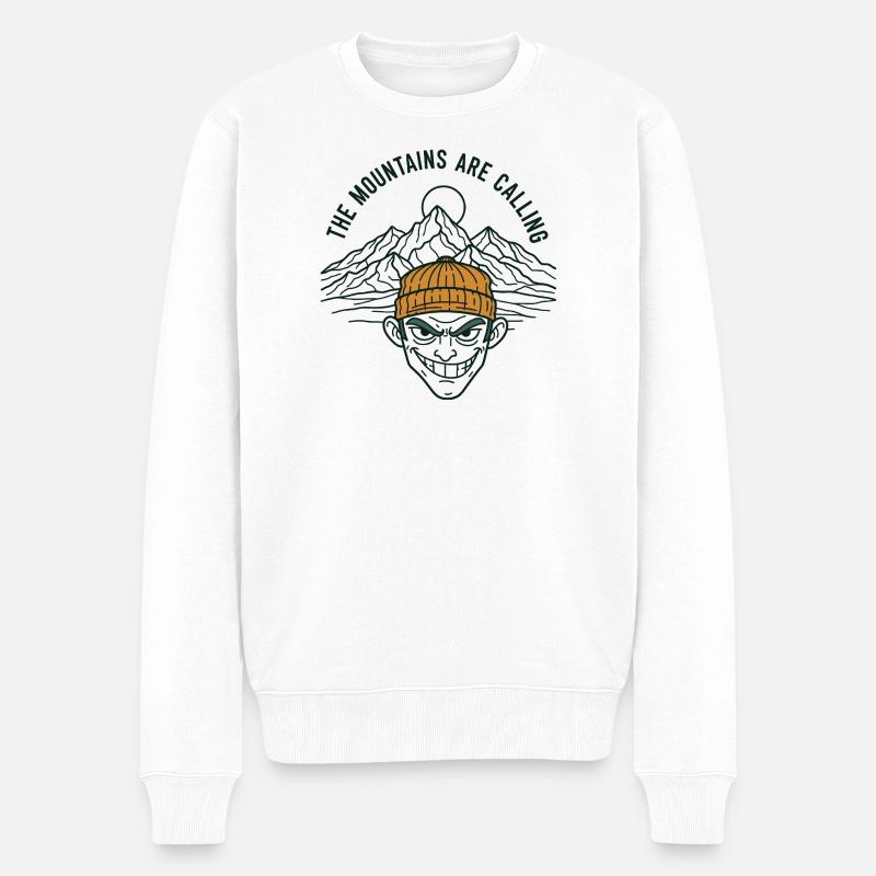 The Mountains are calling - Männer Premium Bio Pullover - Weiß