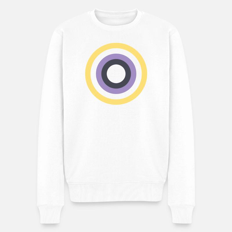 Konzentrische Ringpalette LGBTQ Non-Binär - Männer Premium Bio Pullover - Weiß