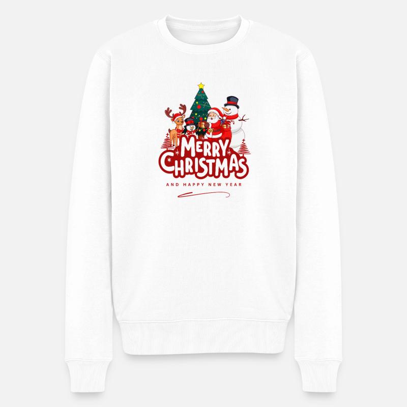 Frohe Weihnachten | Festliche Weihnachtskleidung & Geschenke - Männer Premium Bio Pullover - Weiß