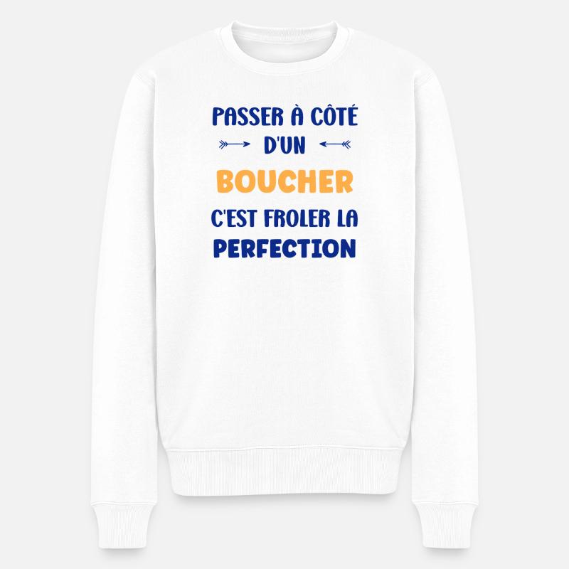 Passer à côté d’un boucher - Pull Premium bio Homme - blanc