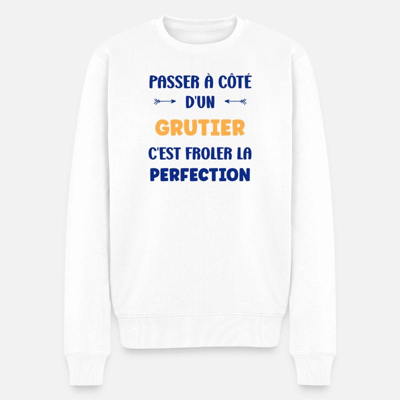 Passer à côté d’un grutier - Pull Premium bio Homme - blanc