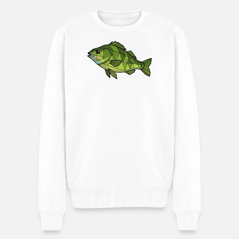 Perchoir géométrique Low Poly - Pull Premium bio Homme - blanc