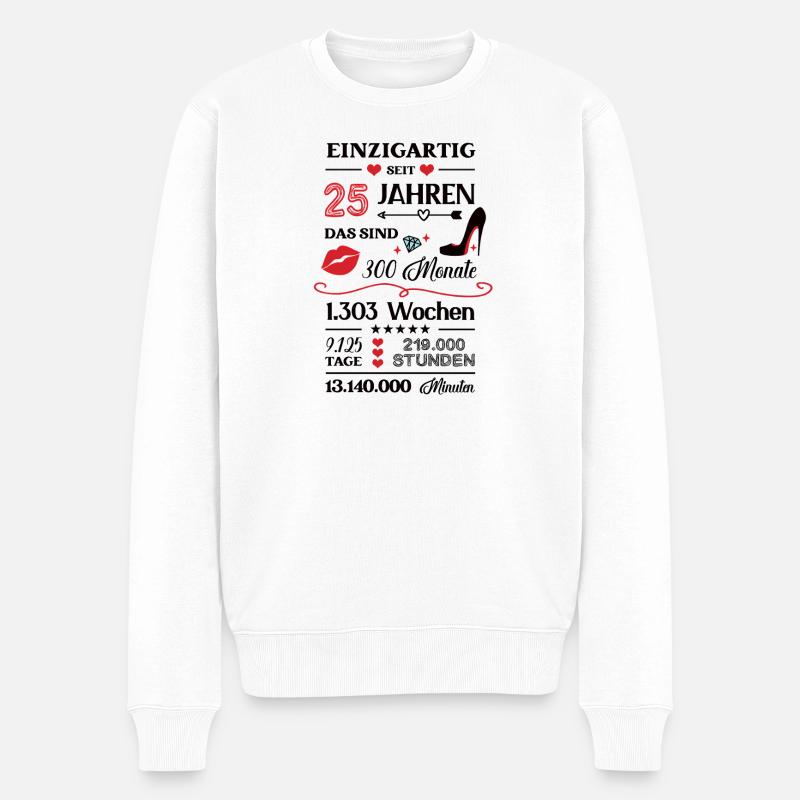 25e anniversaire 25e Tenue d’anniversaire 25e - Pull Premium bio Homme - blanc