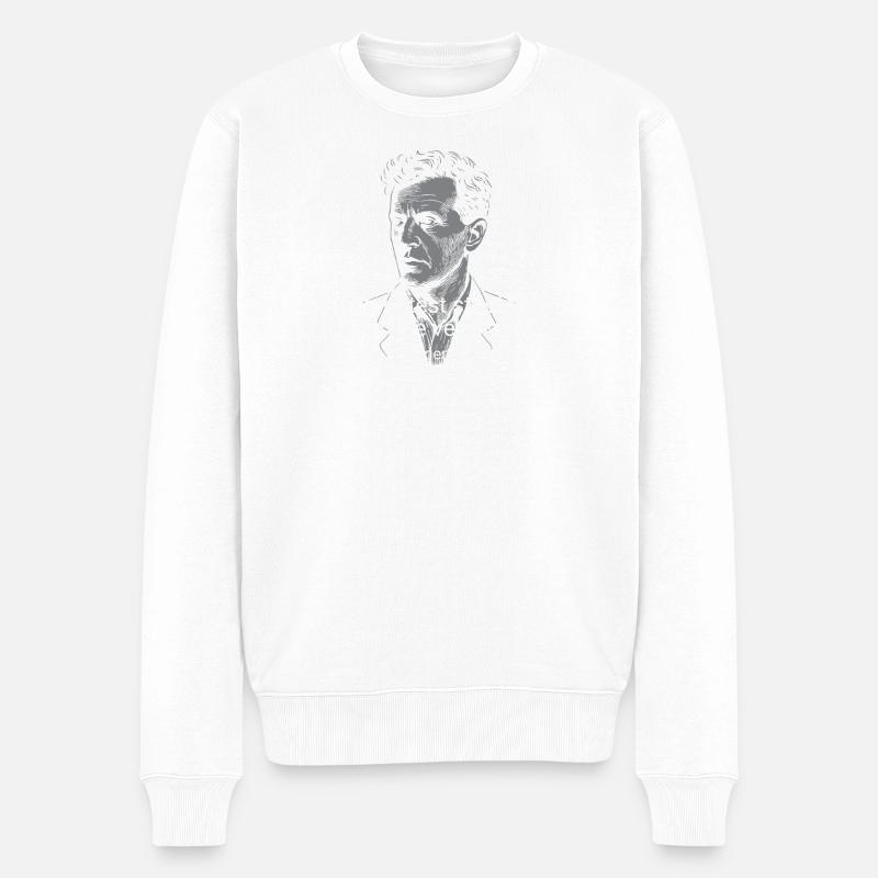 Wittgenstein Wisdom Stupidity Zitat-Tee - Männer Premium Bio Pullover - Weiß