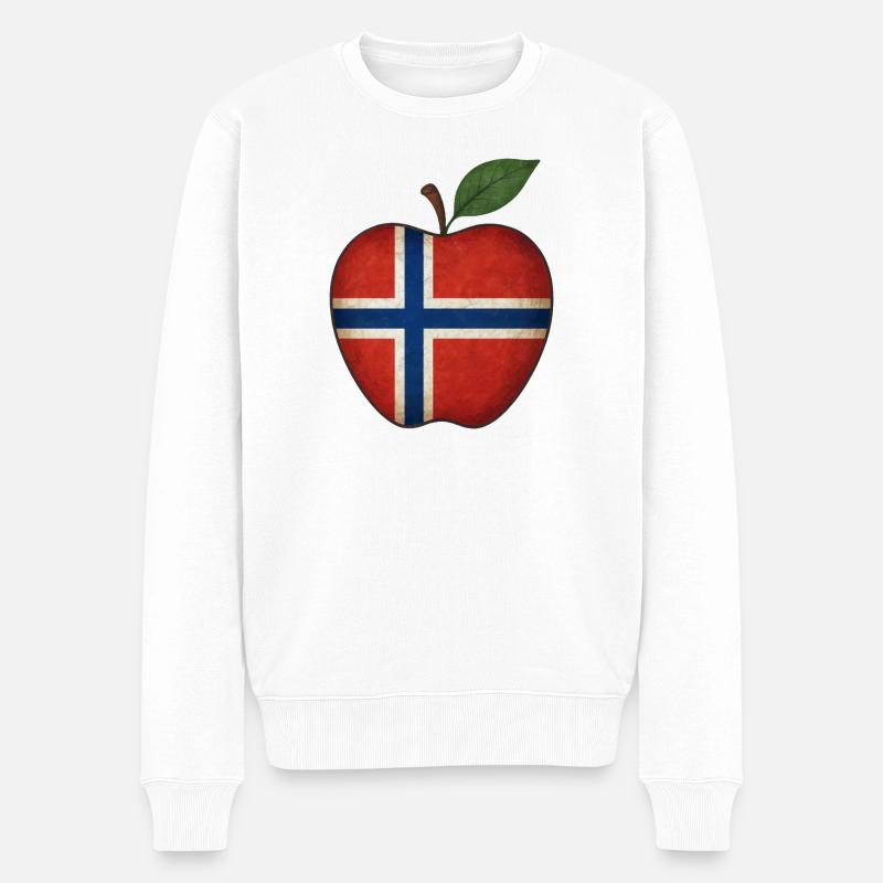 Norwegen - Männer Premium Bio Pullover - Weiß
