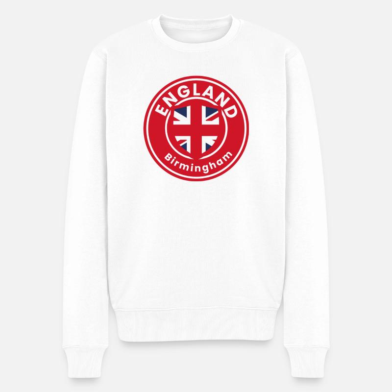 England Birmingham Emblem Abzeichen - Männer Premium Bio Pullover - Weiß