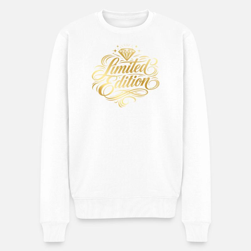Limited Edition Diamant - Männer Premium Bio Pullover - Weiß