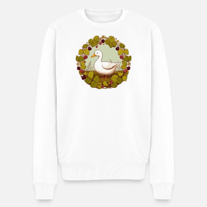 Duck Grapevine Circle - Männer Premium Bio Pullover - Weiß