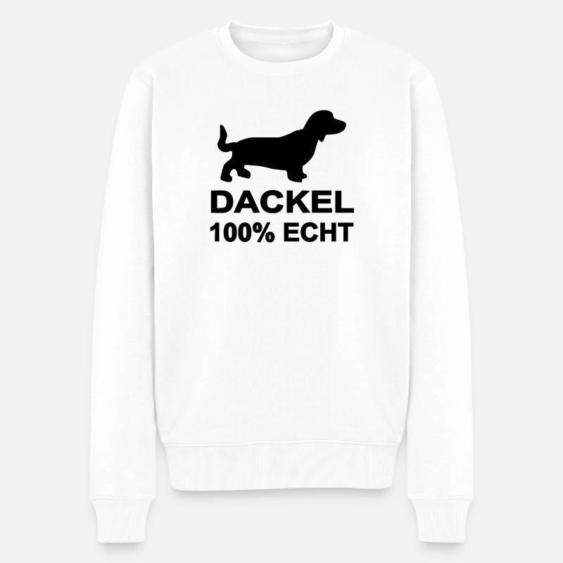 Dackel - Männer Premium Bio Pullover - Weiß