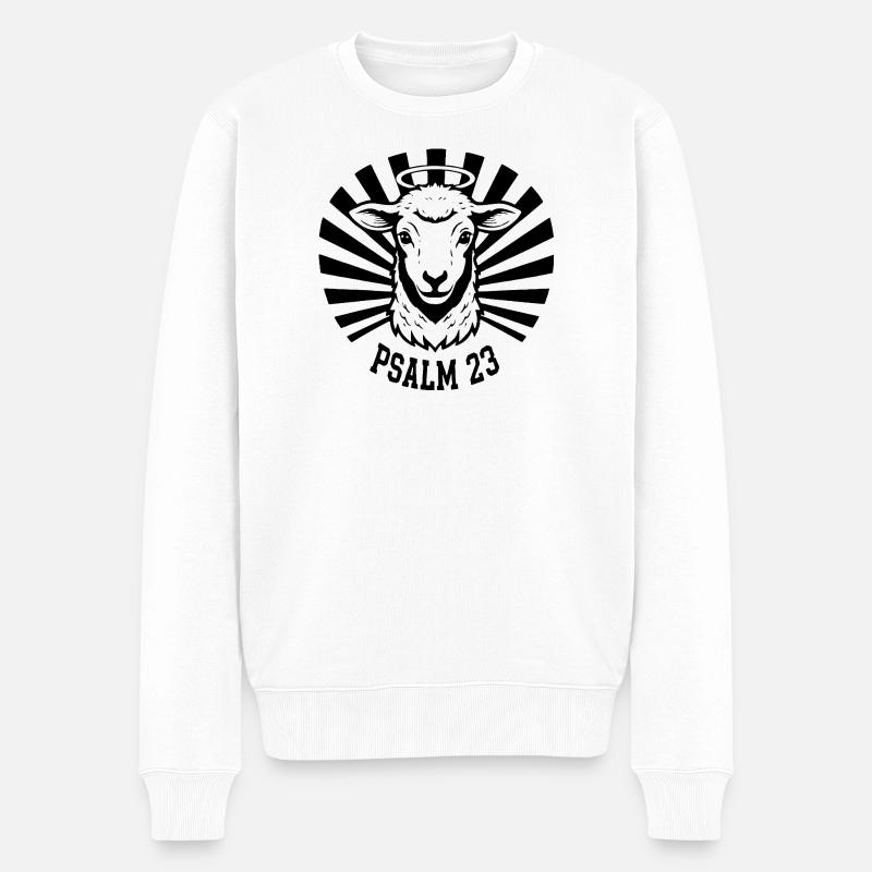 Psalm23-Lamm - Männer Premium Bio Pullover - Weiß