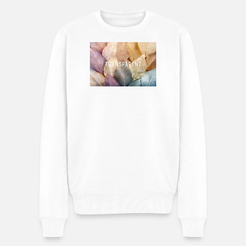 Transparent Minimalistisches Glas Design - Männer Premium Bio Pullover - Weiß
