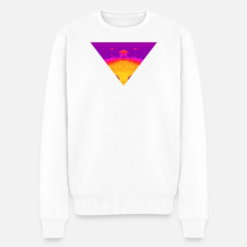 Neon Vortex, Cyber Sunset - Männer Premium Bio Pullover - Weiß