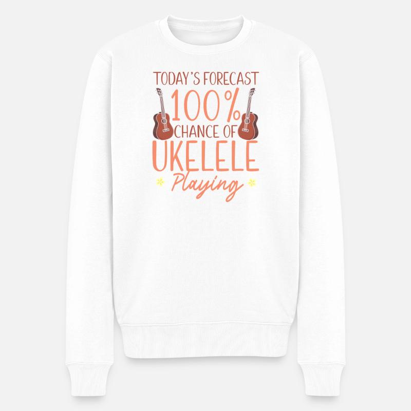 Hawaiian Ukulele Uke Today's - Männer Premium Bio Pullover - Weiß