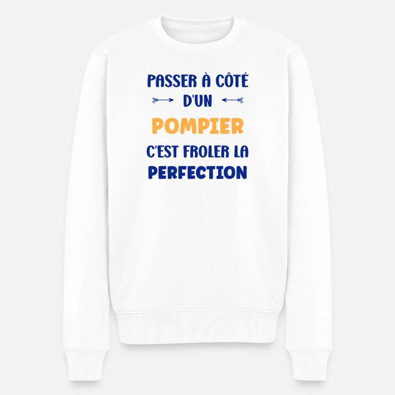 pompier - Pull Premium bio Homme - blanc