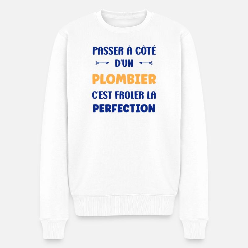 Klempner - Männer Premium Bio Pullover - Weiß