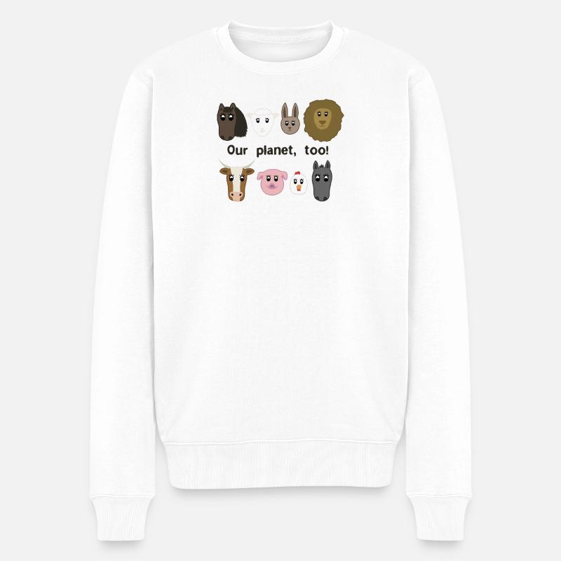 Unser Planet - Männer Premium Bio Pullover - Weiß