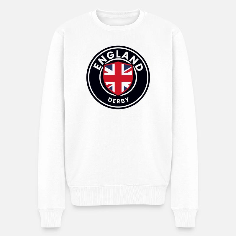 England Derby Schild Emblem - Männer Premium Bio Pullover - Weiß