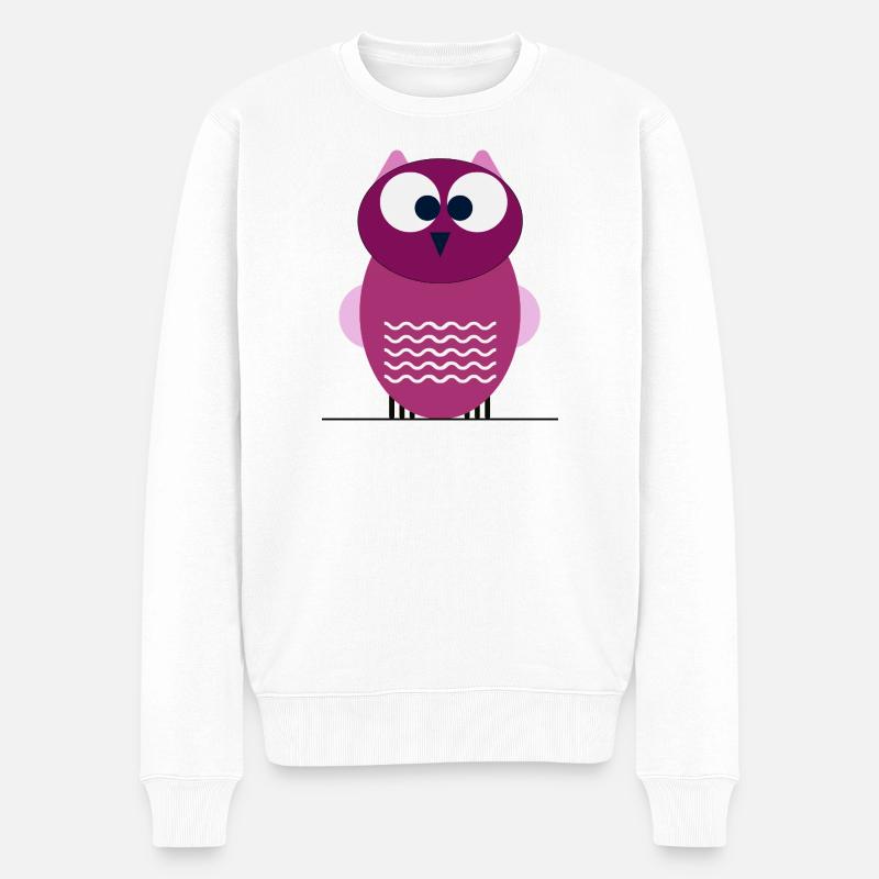 Hibou de la forêt pourpre - Pull Premium bio Homme - blanc