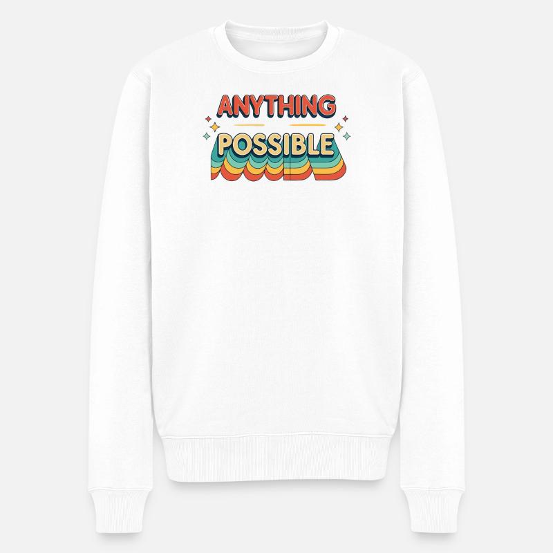 Alles Mögliche Retro Waves - Männer Premium Bio Pullover - Weiß