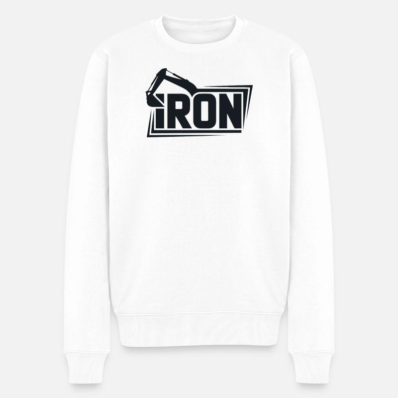 Iron Crane Bold Logo Tee - Pull Premium bio Homme - blanc