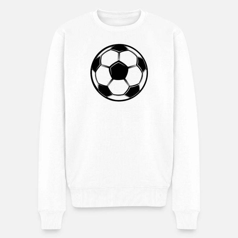 Fußball - Männer Premium Bio Pullover - Weiß