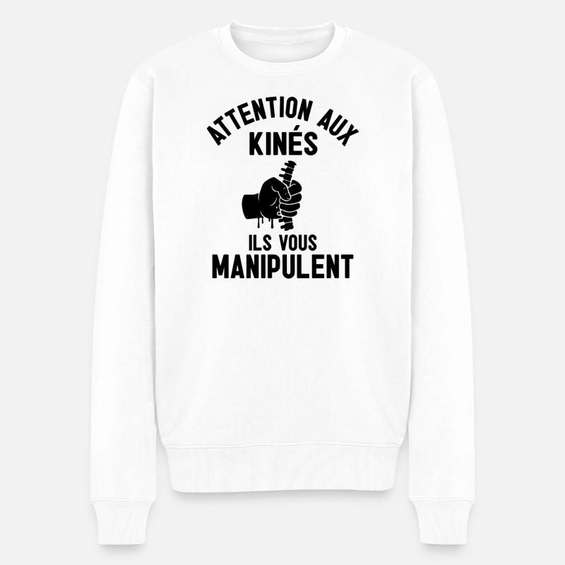 Les_kinés_vous_manipulent - Pull Premium bio Homme - blanc