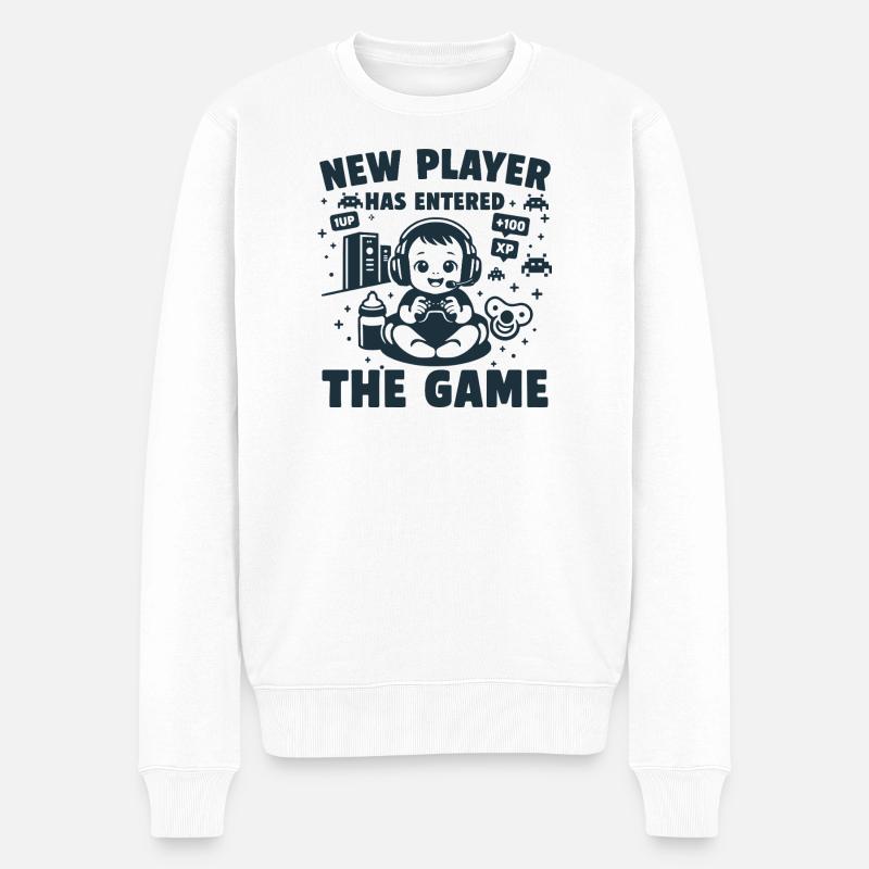 New Player has entered the Game - Männer Premium Bio Pullover - Weiß