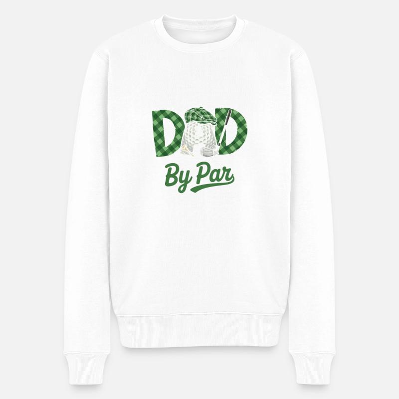 Best Dad By Par Golf Vater - Männer Premium Bio Pullover - Weiß