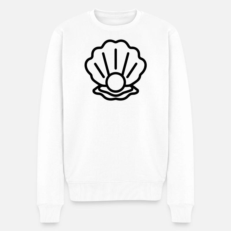 huître - Pull Premium bio Homme - blanc