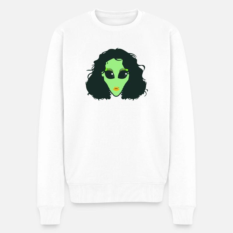 alien_drag_queen - Männer Premium Bio Pullover - Weiß