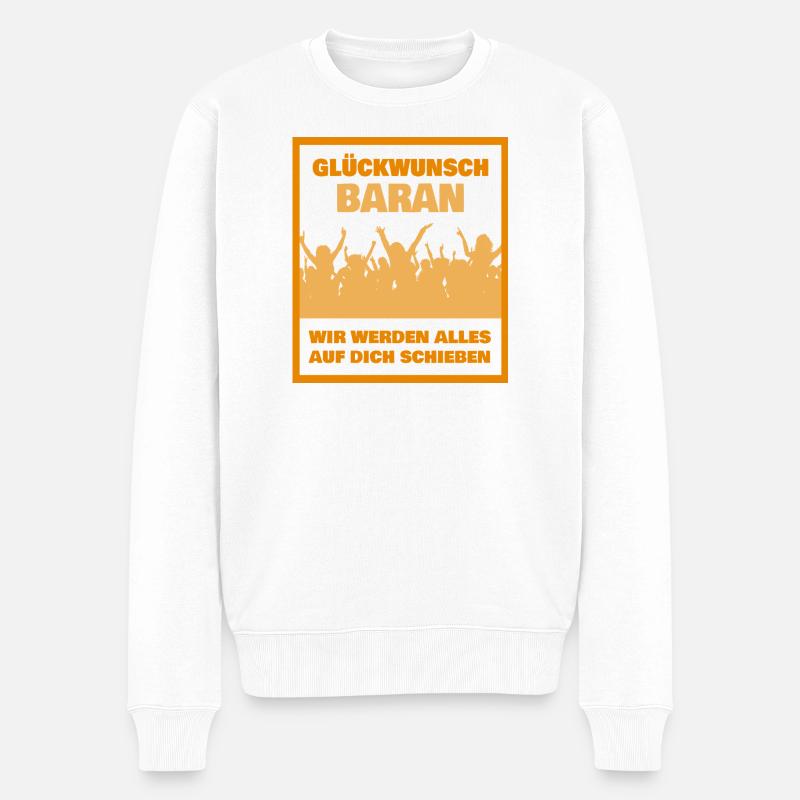 Baran - Männer Premium Bio Pullover - Weiß