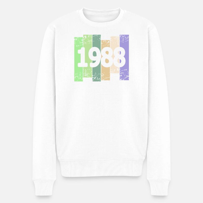 1988 - Männer Premium Bio Pullover - Weiß