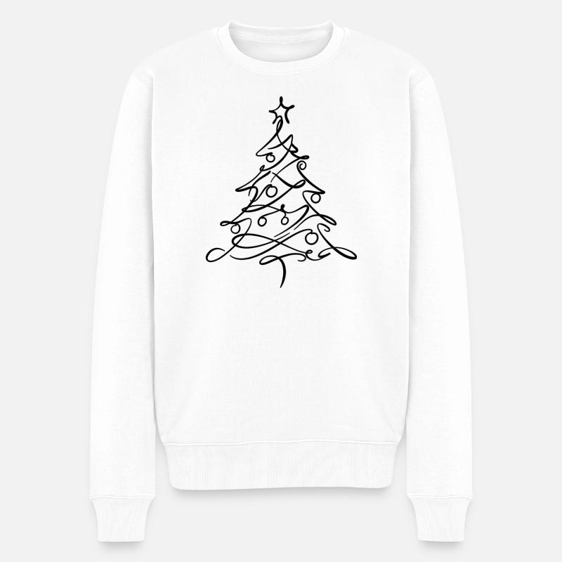 Stylischer Weihnachtsbaum- Minimalistisches Design - Männer Premium Bio Pullover - Weiß