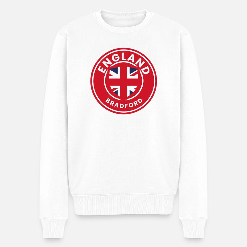 Bradford England Emblem - Männer Premium Bio Pullover - Weiß